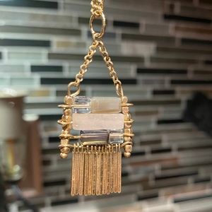 Vintage gold fringe necklace